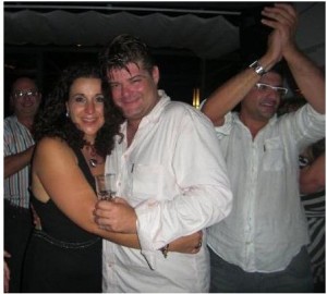 An extremely sloshed Hugh Anastasi with Magistrate Herrera and her boyfriend Robert Musumeci, who's the one behaving like an idiot in the background