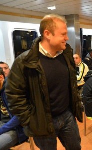 Joseph Muscat on ferry