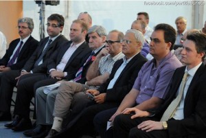 L to R at Labour's energy congress last September: Lucio Mule Stagno, Mark Attard Montalto, the Fearless Leader, Tarcisio Mifsud, somebody I don't know, Leo Brincat, somebody else I don't know, and Konrad Mizzi