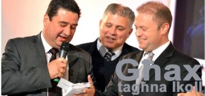 L to R: Joe Cordina, Labour's erstwhile financial administrator, Labour MP for Gozo Anton Refalo and - well, you know who