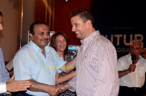 Toni Abela (left) with Labour candidate and Joseph Muscat's good friend Edward Zammit Lewis