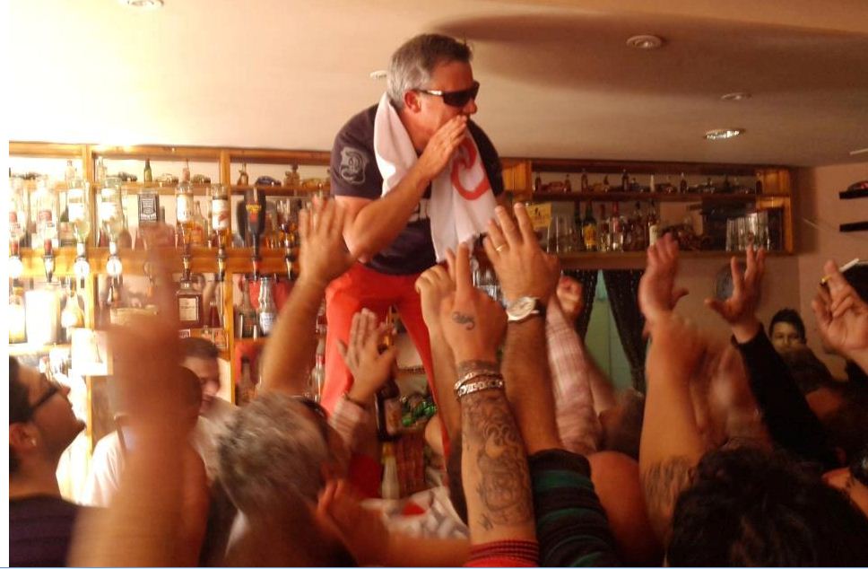 Jeffrey Pullicino Orlando caught in the act of not following his own moral guidance and partying at a funeral.