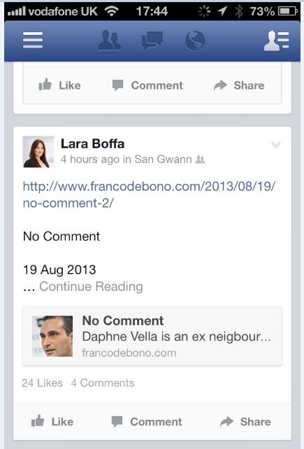Lara Boffa_Franco Debono_Facebook