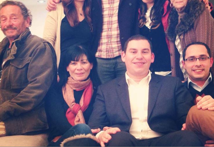 Chris Engerer (left) with his son Cyrus, Cyrus's boyfriend and government aide Randolph Debattista, and Cyrus's mother Mariuccia Engerer. Photograph available publicly on Cyrus Engerer's Facebook.