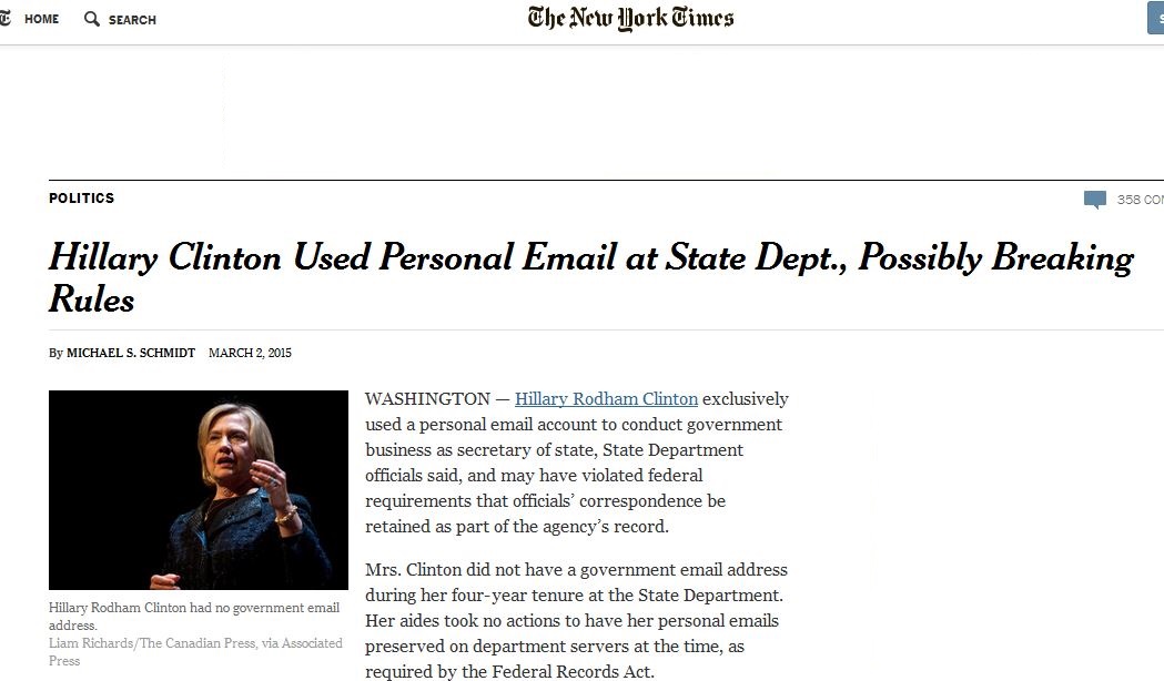 Hillary Clinton S Use Of Private Email While Secretary Of State Makes Headlines In New York