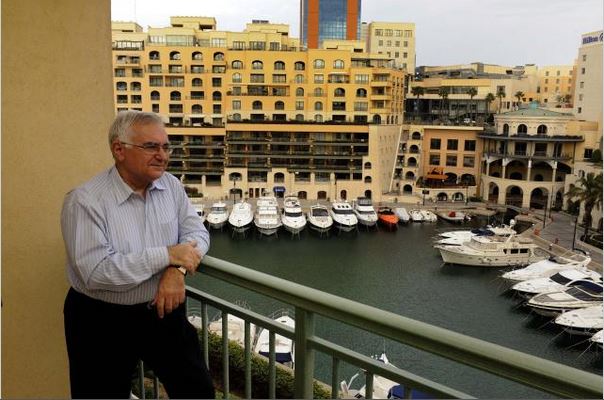 John Dalli at his Portomaso flat, which he would have us believe he bought on a minister's salary.