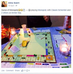 Clint Scerri - Il-Kink tal-Lents - and his Russian wife Alina play Monopoly at the Scerris' illegal boathouse in Armier.