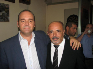 Chris Cardona (left), Minister for the Economy, with his head of secretariat, Mario Azzopardi, an owner of cheap boutiques called Pardi and Scruples