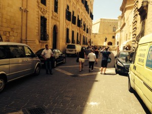 Yesterday: The upper part of Merchants Street, near the Ministry of Foreign Affairs and the Ministry of Tourism - this is a no parking/no traffic zone.