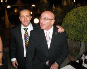 Ronnie Pellegrini with his close friend Jonathan Brimmer. Both have cadged jobs in Helena Dalli's private secretariat.