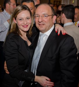 Family Minister Michael Farrugia, seen here with his girlfriend Amanda Mifsud (who has been put on the state payroll in a senior position at Identity Malta): he wants "immediate action to be taken" to make ministers' offices in Parliament House "less transparent visually and auditory".