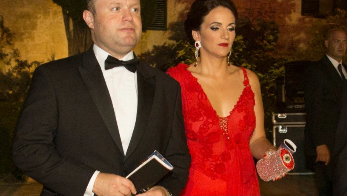 Here we are going in to the August Moon Ball, but we have just had a fight and I don't feel like being nice to people or smiling. I don't think this dress and earrings are a good idea but I have to wear red for Labour sometimes.