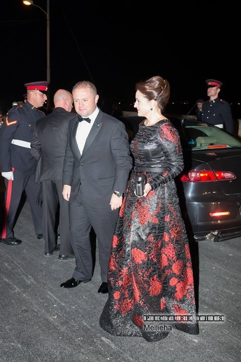 In this photo you can see me wearing a beautiful ball gown by Fersani of Malta. I think I really look like a queen here - my public expects it, so I try not to let them down. Unfortunately my spouse, Joseph (the Prime Minister), is not so impressed. When I came downstairs in my ball gown, he just said "Ejja, tlaqna jew?" I have learned not to be disappointed.