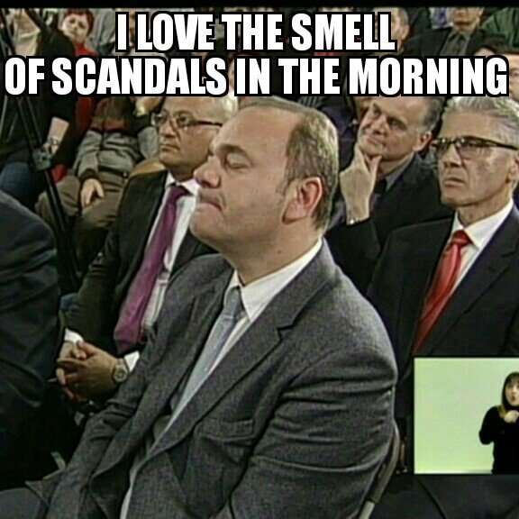 I love the smell of scandals in the morning