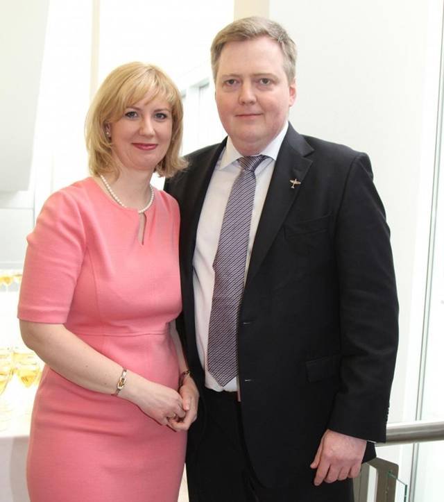 Iceland's prime minister, Sigmundur David Gunnlaugsson, and his wife, Anna Sigurlaug Palsdottir