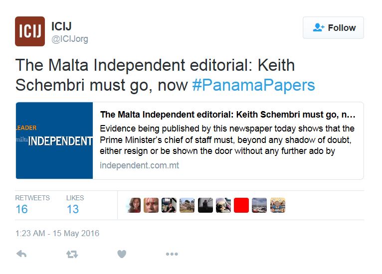 ICIJ tweet editorial