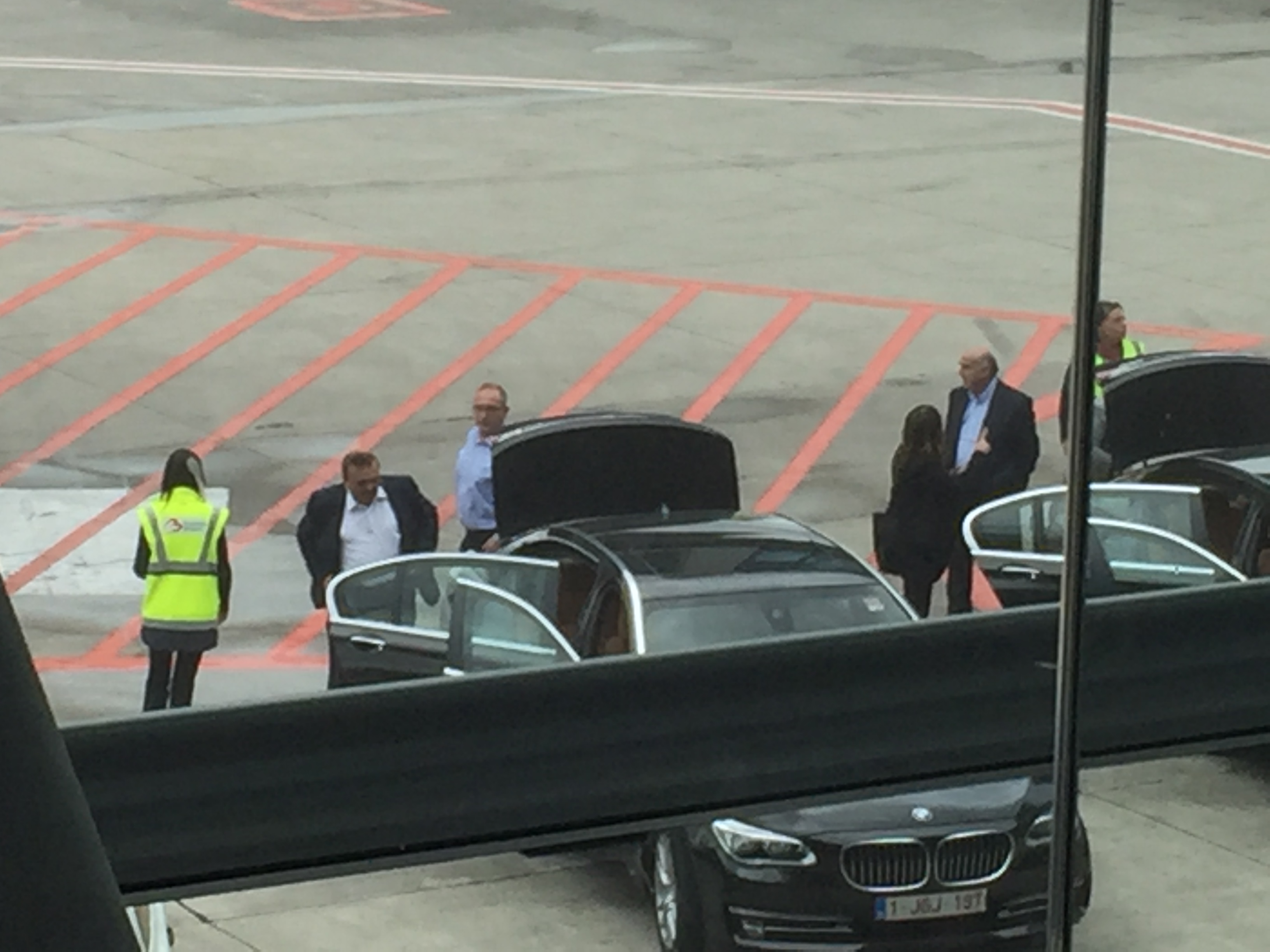 The VIPs arrive at Brussels airport.