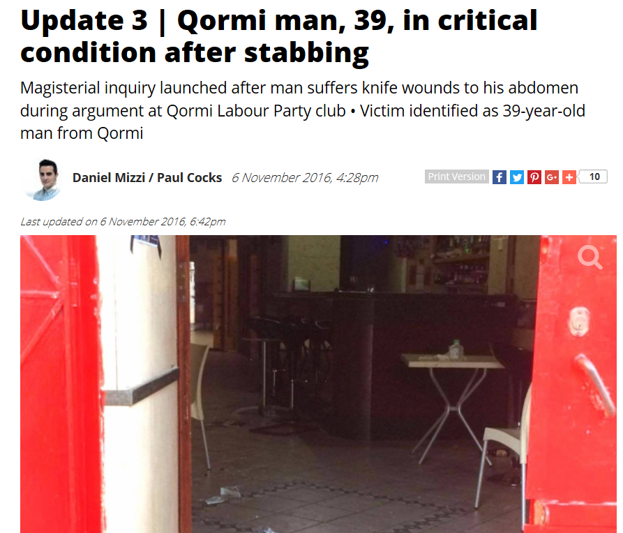 Compare and contrast - no prompt action or magisterial inquiry in Mintoff stabbing case