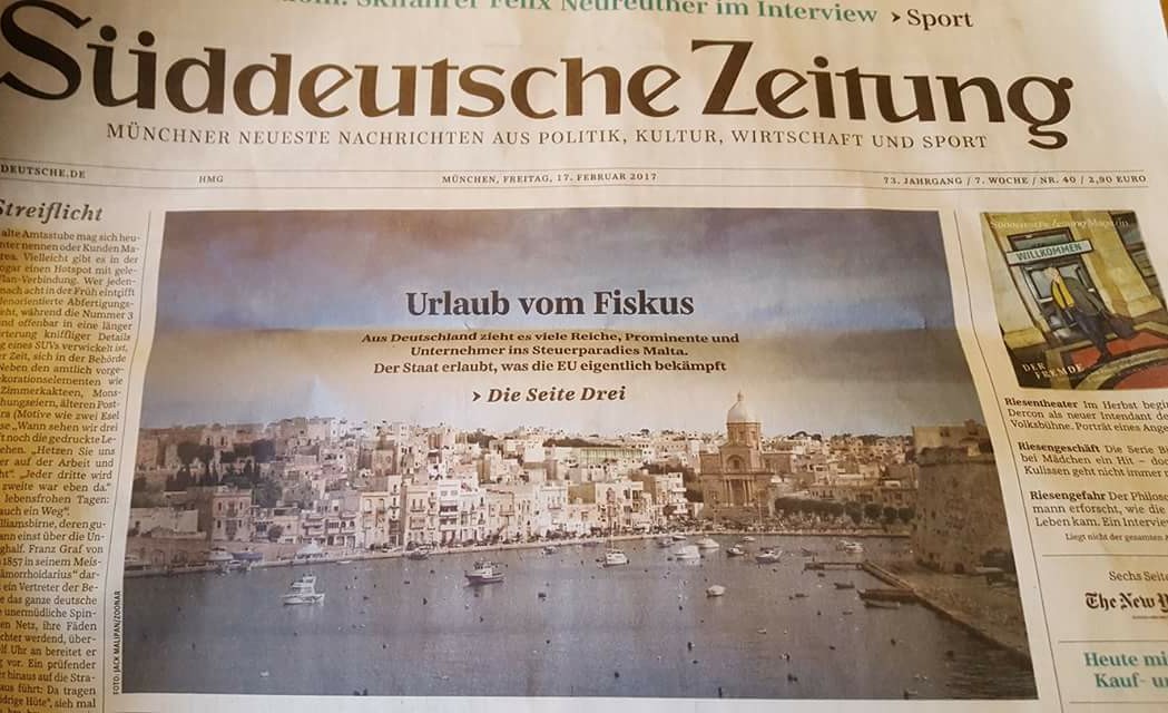 Malta Makes The Front Page Again Today S Sueddeutsche Zeitung Daphne Caruana Galizia